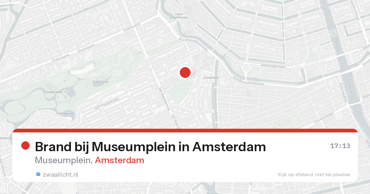 Brand bij Museumplein in Amsterdam — 24 aug 2026