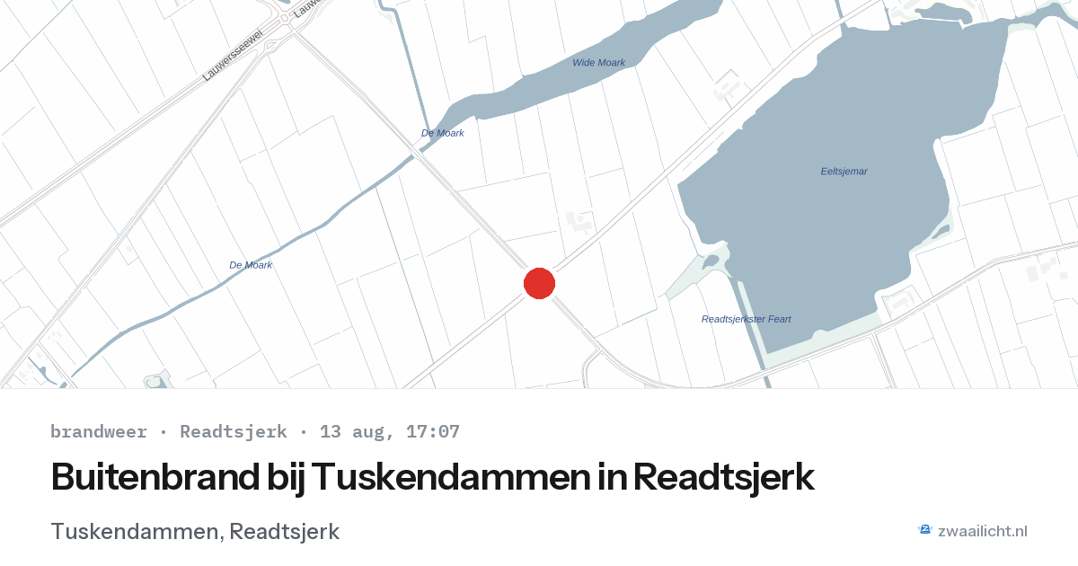 Buitenbrand bij Tuskendammen in Readtsjerk — 13 aug 2026