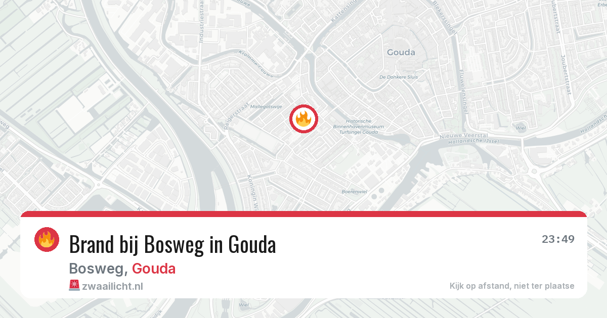 Brand bij Bosweg in Gouda — 27 jun 2026