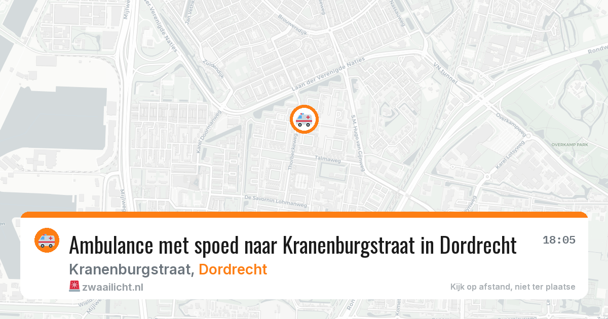 Ambulance met spoed naar Kranenburgstraat in Dordrecht — 12 jun 2026