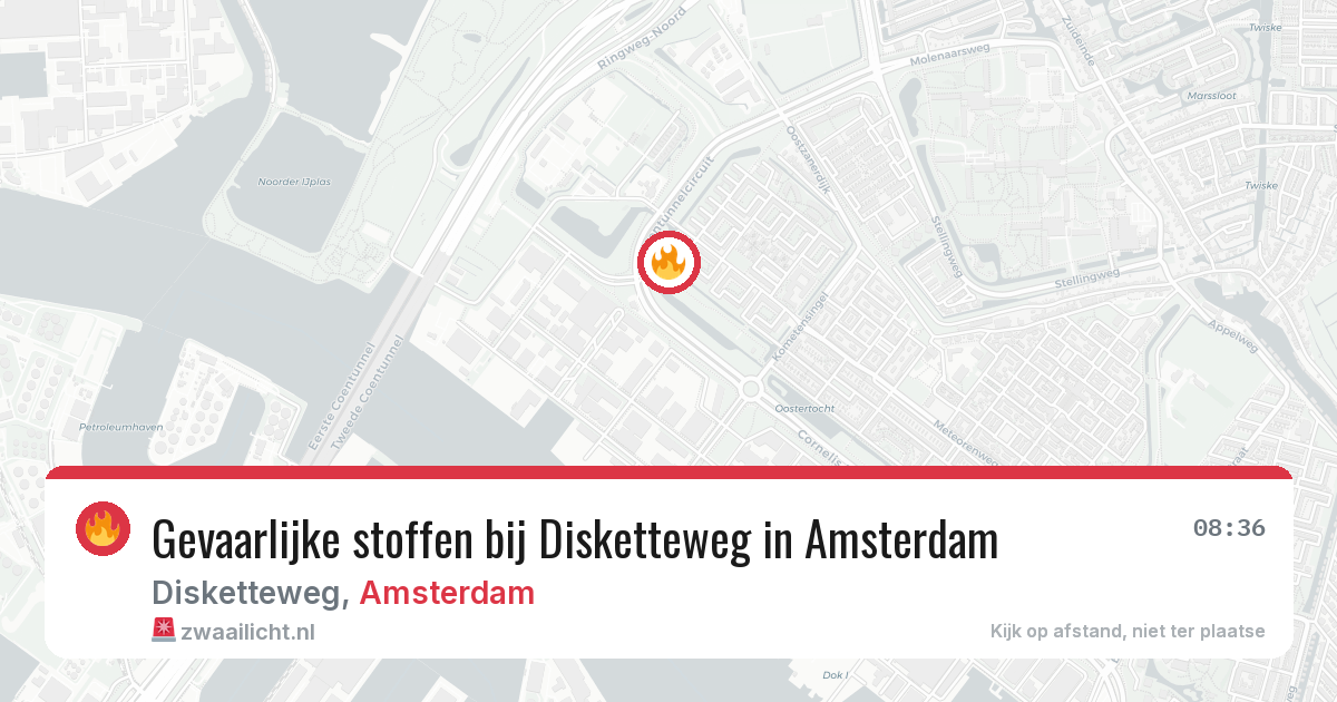 Gevaarlijke stoffen bij Disketteweg in Amsterdam — 13 mei 2026