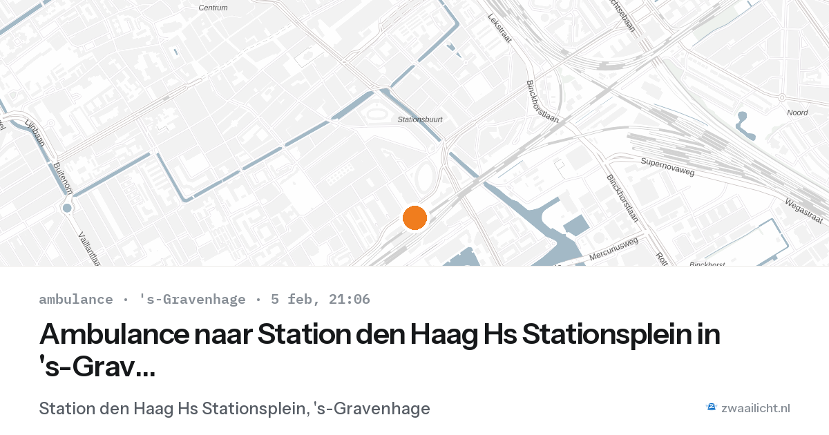 Ambulance naar Station den Haag Hs Stationsplein in 's-Gravenhage — 5 feb 2026