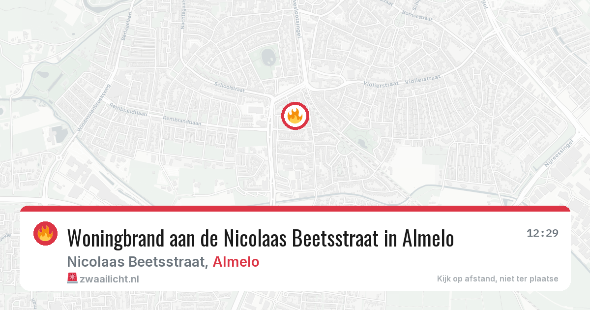 Woningbrand aan de Nicolaas Beetsstraat in Almelo — 25 jul 2026