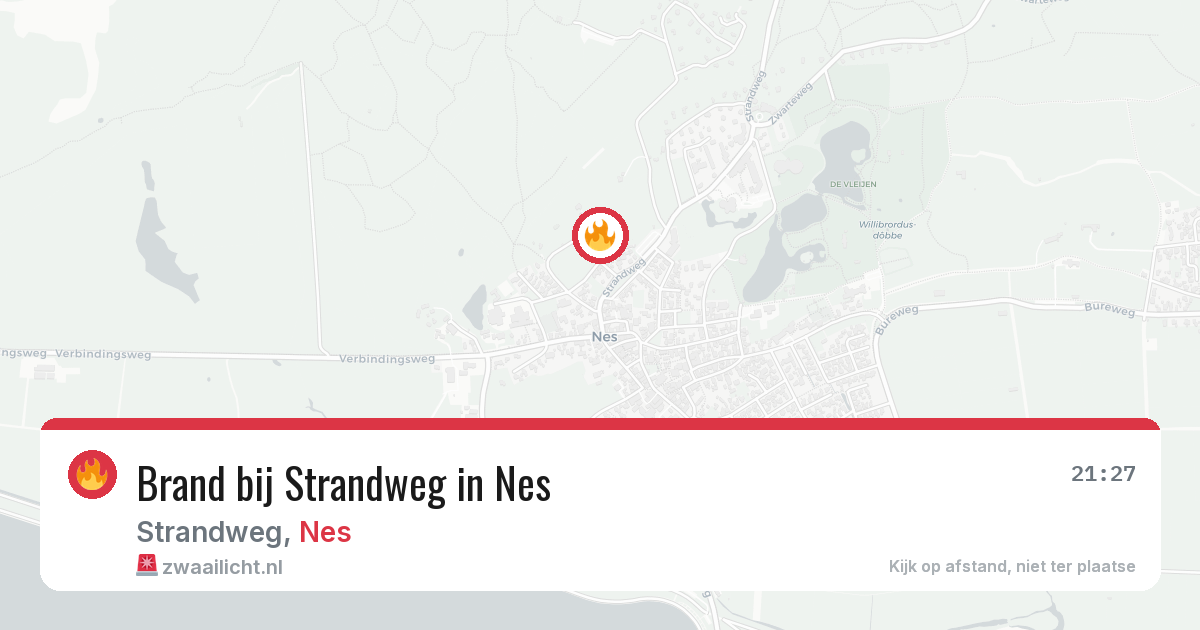 Brand bij Strandweg in Nes — 11 mei 2026