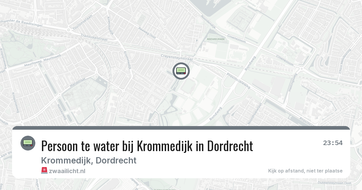 Persoon te water bij Krommedijk in Dordrecht — 25 feb 2026