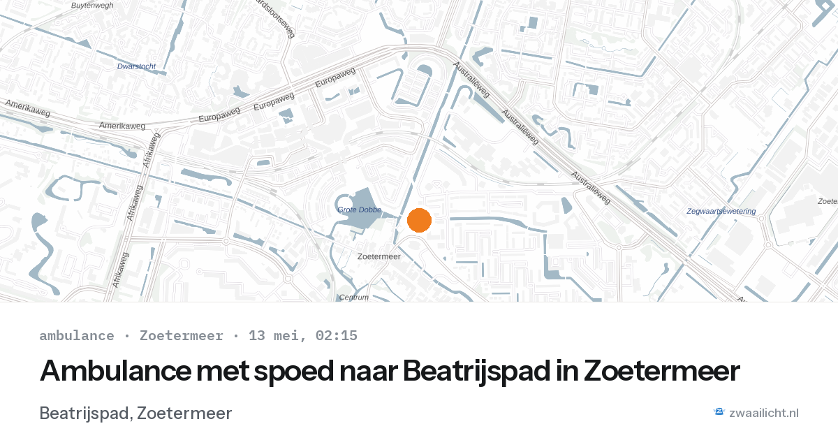 Ambulance met spoed naar Beatrijspad in Zoetermeer — 13 mei 2026