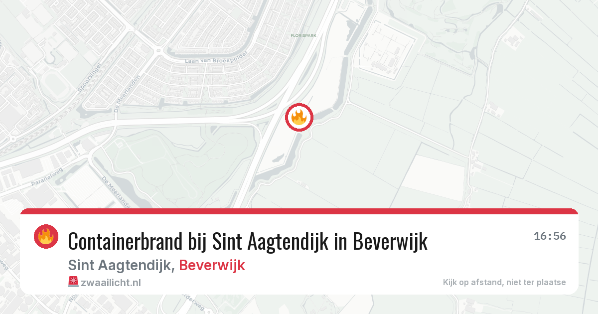 Containerbrand bij Sint Aagtendijk in Beverwijk — 23 apr 2026
