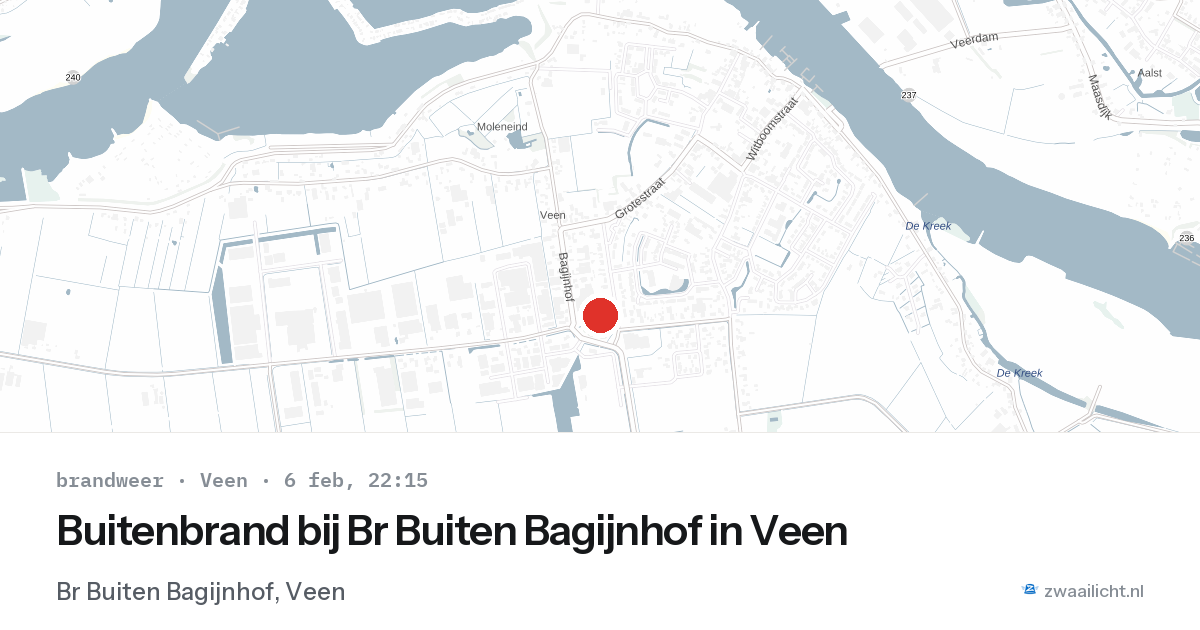 Buitenbrand bij Br Buiten Bagijnhof in Veen — 6 feb 2026