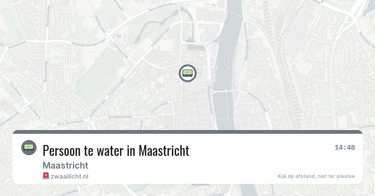 Persoon te water in Maastricht — 13 jun 2026