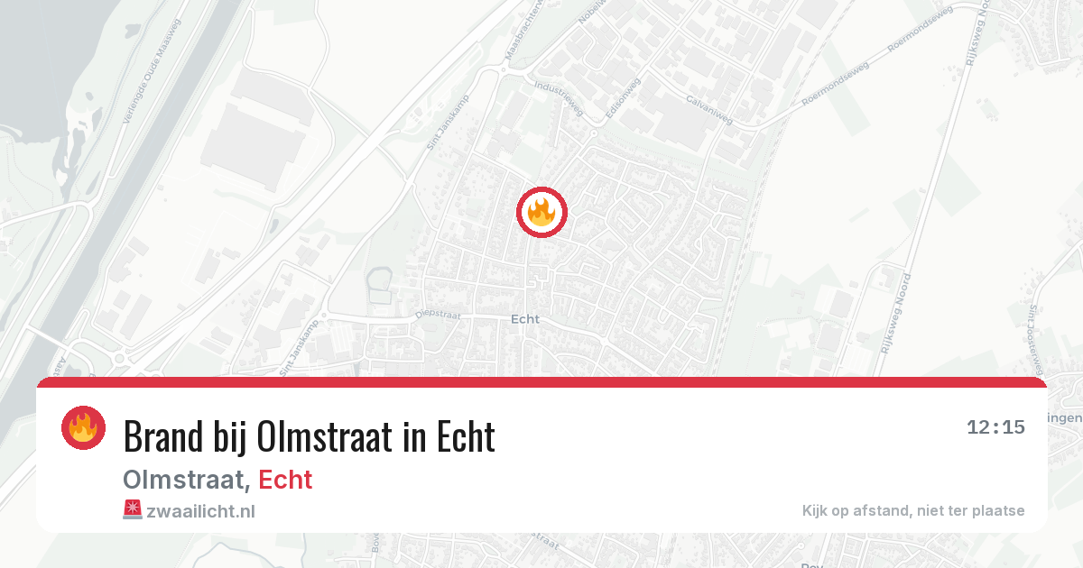 Brand bij Olmstraat in Echt — 9 mrt 2026