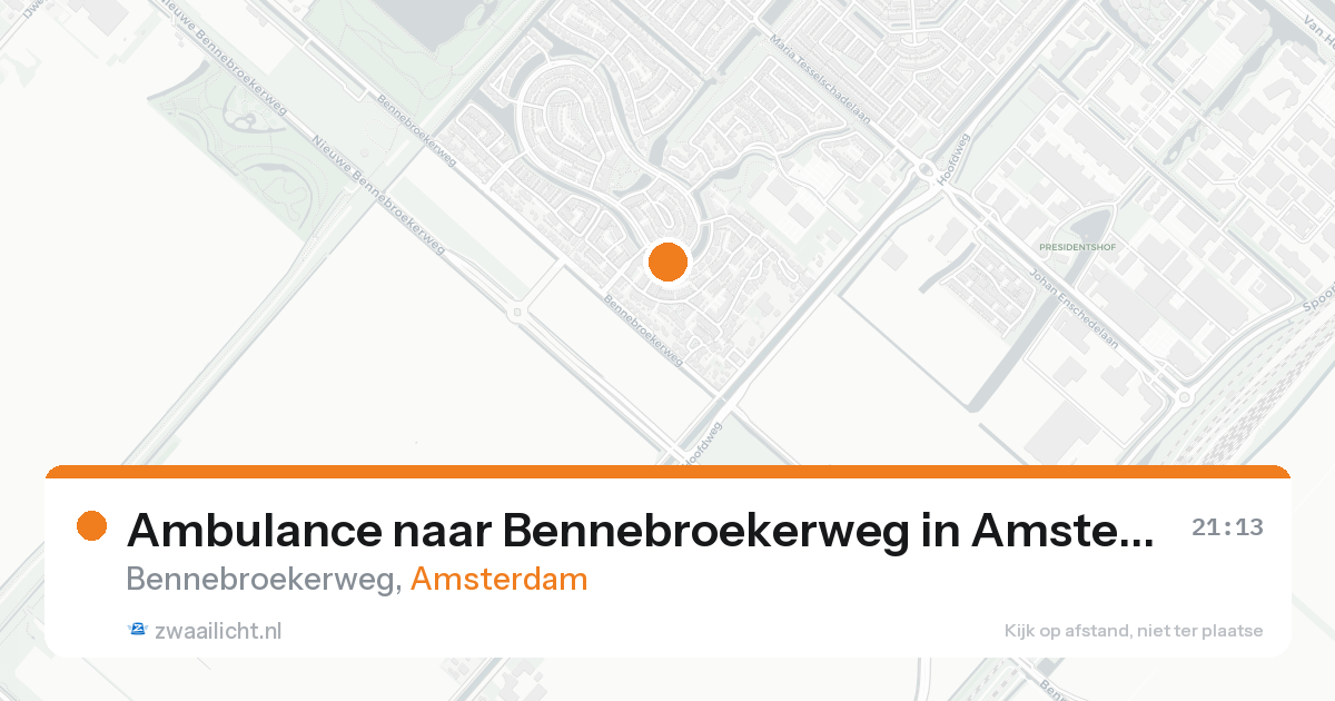 Ambulance naar Bennebroekerweg in Amsterdam — 19 aug 2026