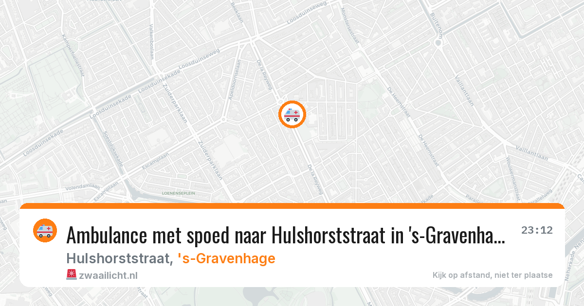 Ambulance met spoed naar Hulshorststraat in 's-Gravenhage — 1 jul 2026