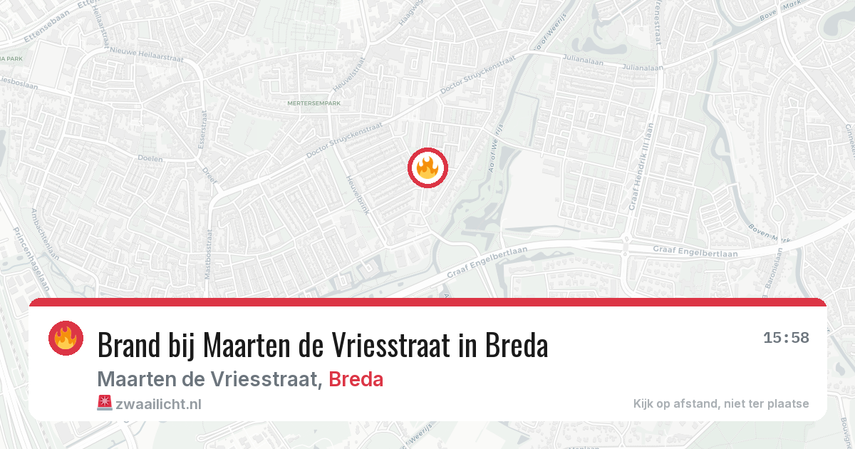 Brand bij Maarten de Vriesstraat in Breda — 28 jun 2026