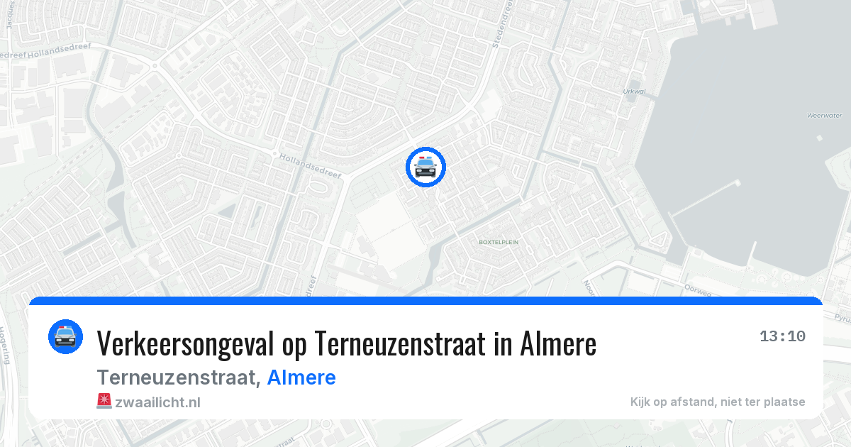 Verkeersongeval op Terneuzenstraat in Almere — 17 jan 2026