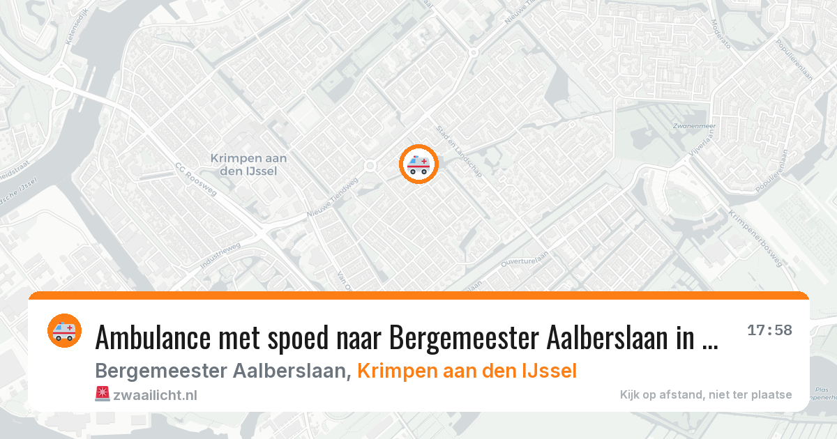 Ambulance met spoed naar Bergemeester Aalberslaan in Krimpen aan den IJssel — 29 jun 2026