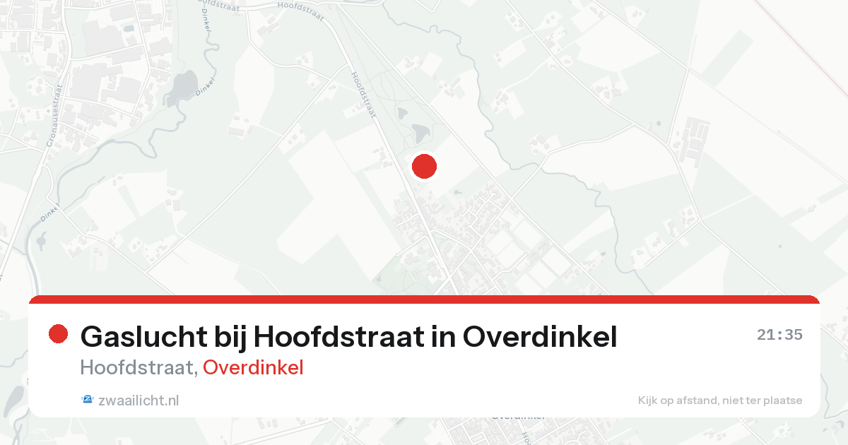 Gaslucht bij Hoofdstraat in Overdinkel — 11 aug 2026