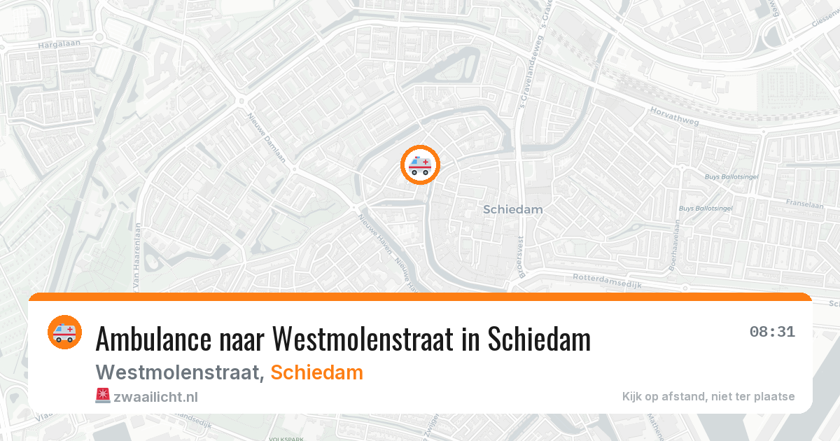 Ambulance naar Westmolenstraat in Schiedam — 5 aug 2026