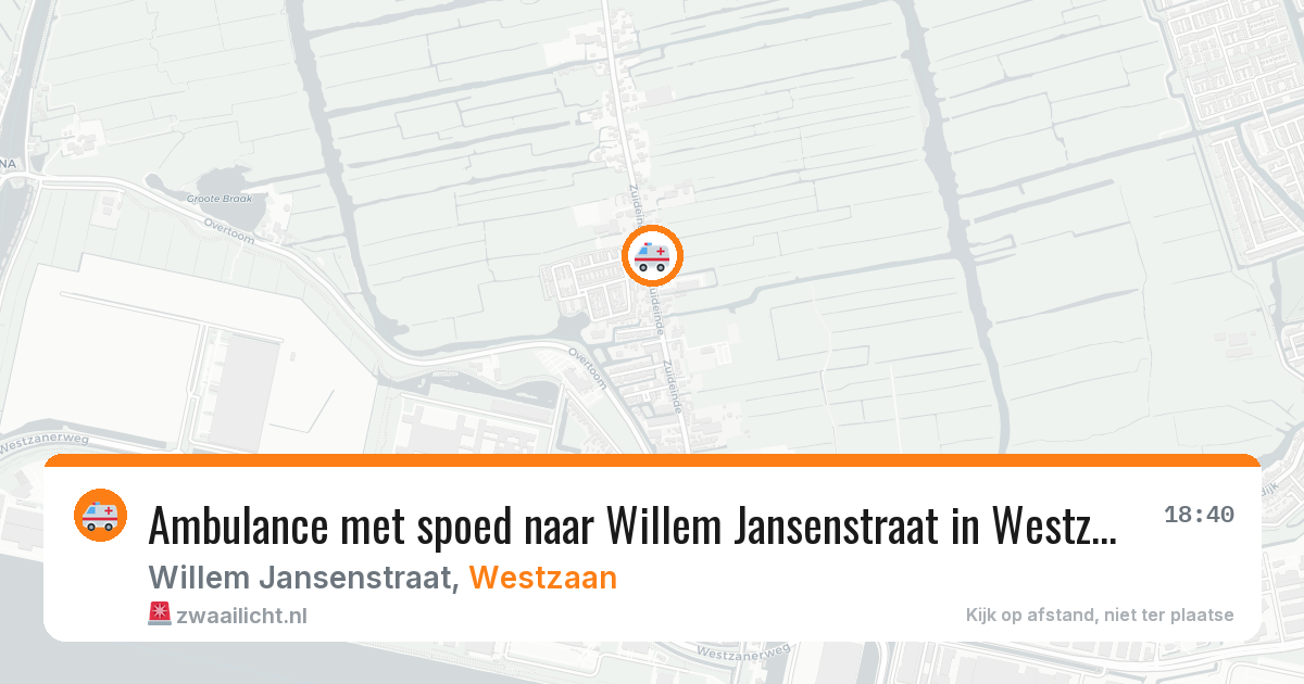 Ambulance met spoed naar Willem Jansenstraat in Westzaan — 6 mei 2026