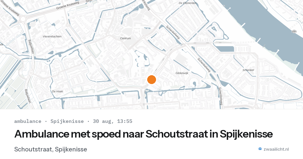 Ambulance met spoed naar Schoutstraat in Spijkenisse — 30 aug 2026