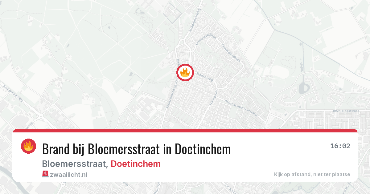 Brand bij Bloemersstraat in Doetinchem — 13 aug 2026