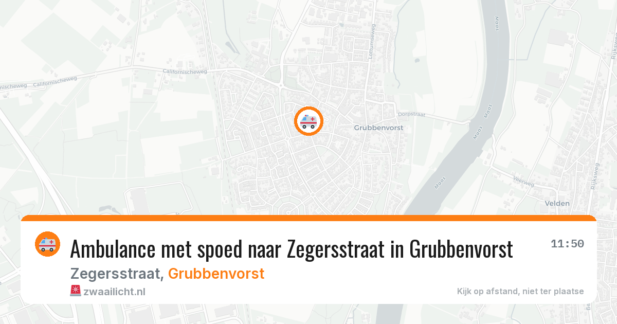 Ambulance met spoed naar Zegersstraat in Grubbenvorst — 1 aug 2026