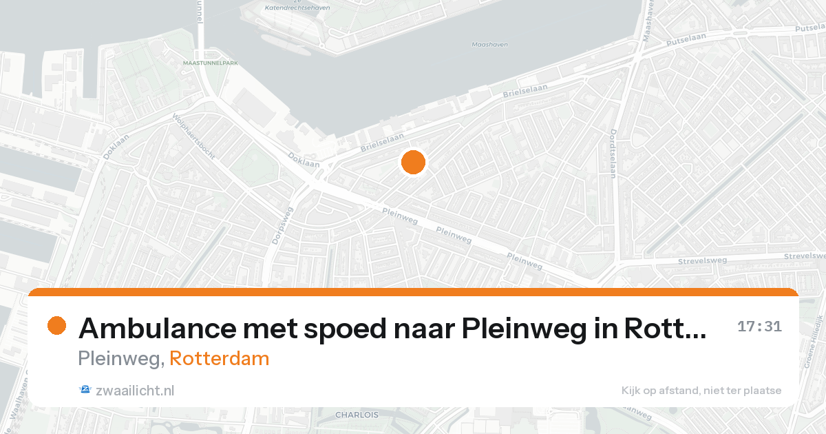Ambulance met spoed naar Pleinweg in Rotterdam — 15 aug 2026