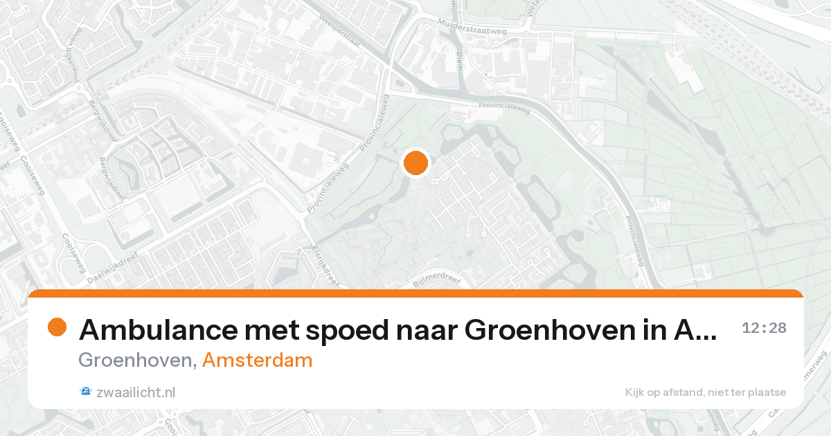 Ambulance met spoed naar Groenhoven in Amsterdam — 17 aug 2026
