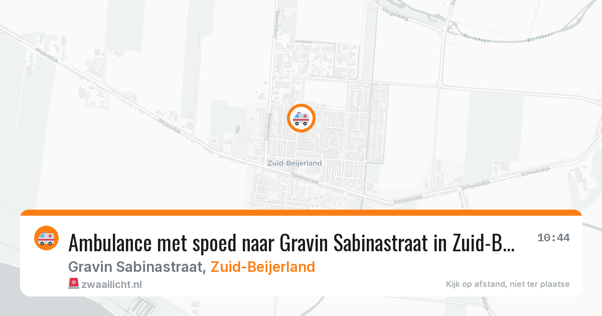 Ambulance met spoed naar Gravin Sabinastraat in Zuid-Beijerland — 11 aug 2026