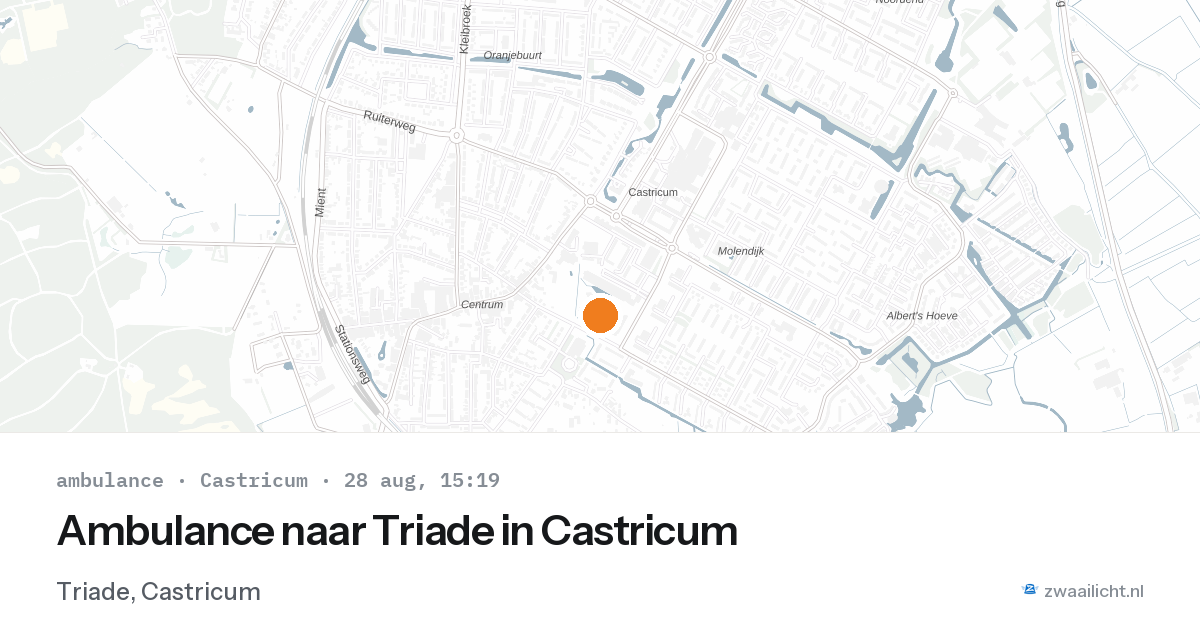 Ambulance naar Triade in Castricum — 28 aug 2026