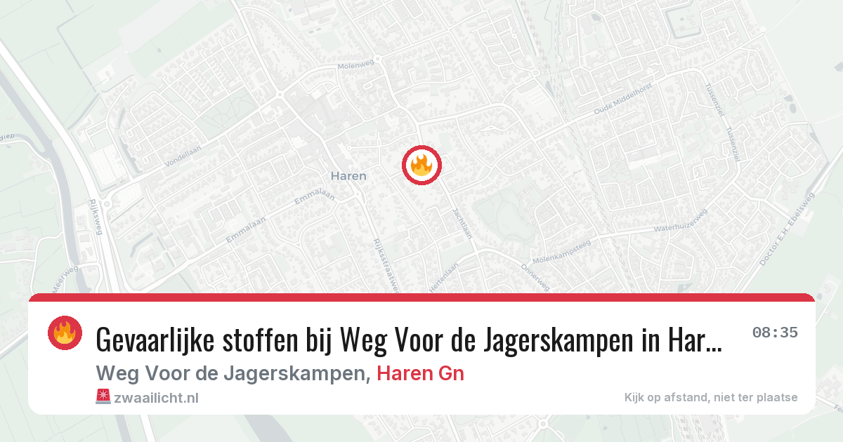 Gevaarlijke stoffen bij Weg Voor de Jagerskampen in Haren Gn — 20 jun 2026