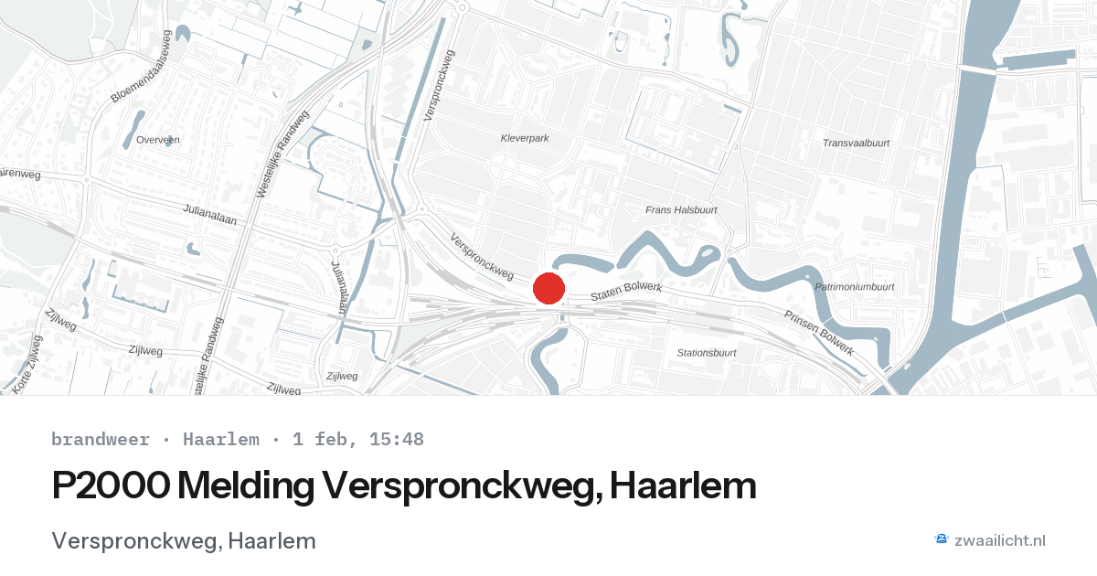 P2000 Melding Verspronckweg, Haarlem — 1 feb 2026