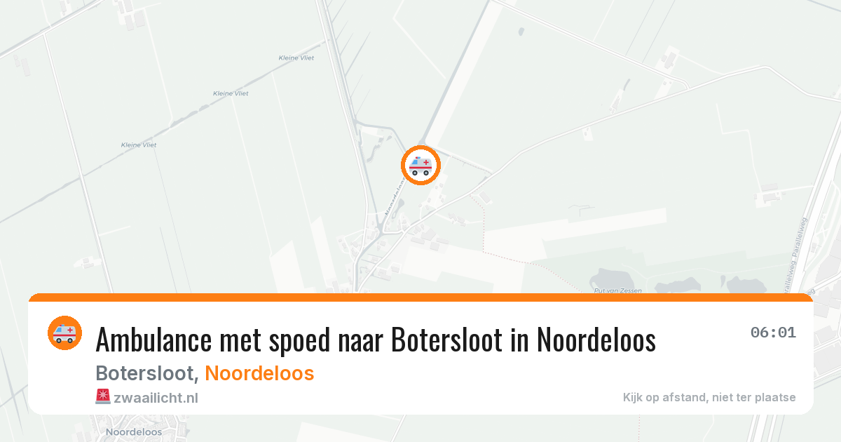 Ambulance met spoed naar Botersloot in Noordeloos — 22 jul 2026