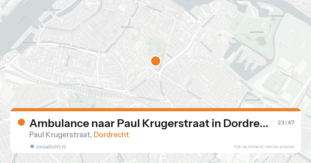 Ambulance naar Paul Krugerstraat in Dordrecht — 19 aug 2026