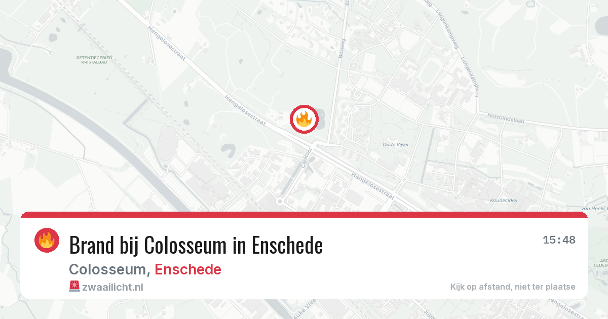 Brand bij Colosseum in Enschede — 13 jul 2026