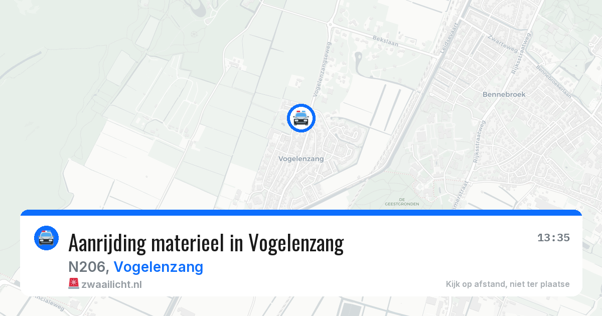 Aanrijding materieel in Vogelenzang — 10 aug 2026