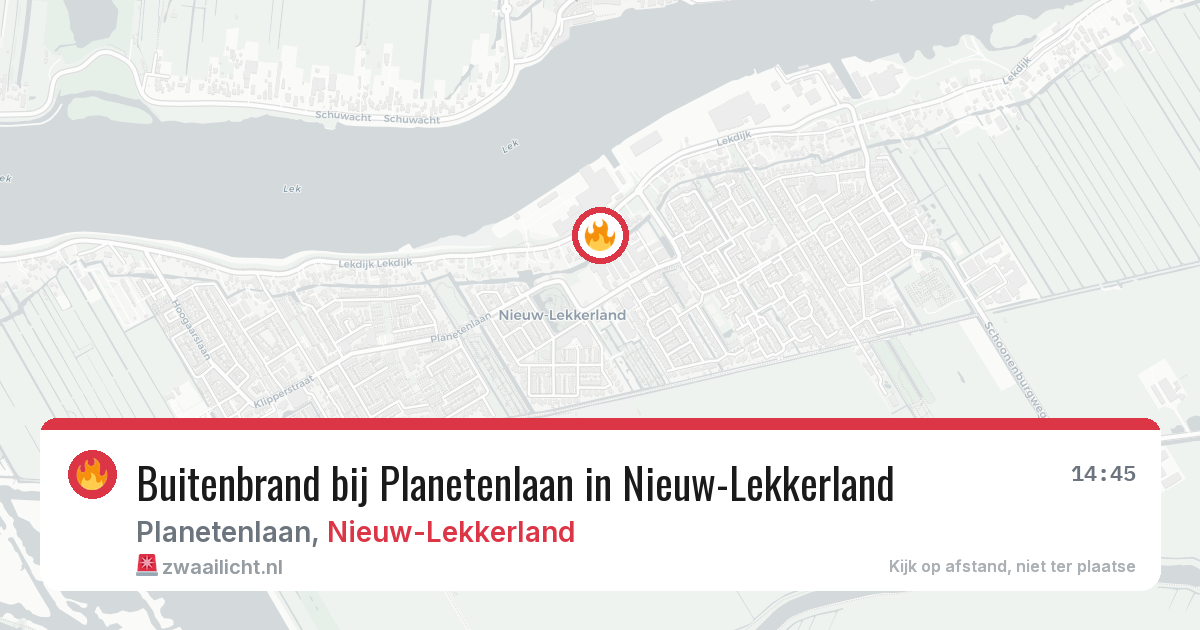 Buitenbrand bij Planetenlaan in Nieuw-Lekkerland — 29 jul 2026