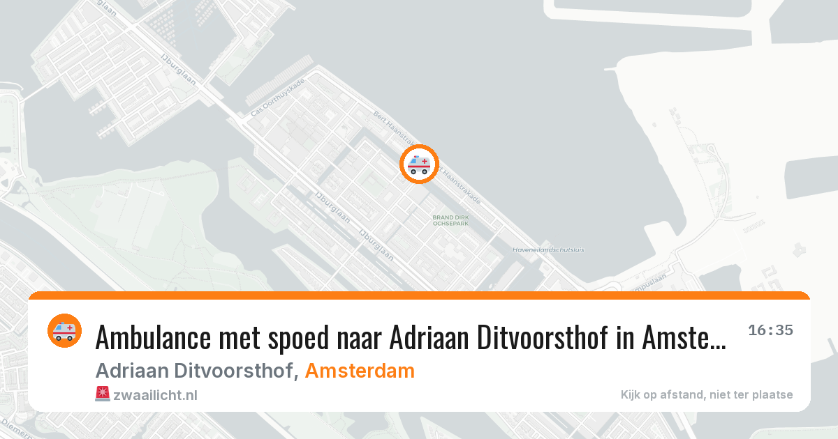Ambulance met spoed naar Adriaan Ditvoorsthof in Amsterdam — 6 aug 2026