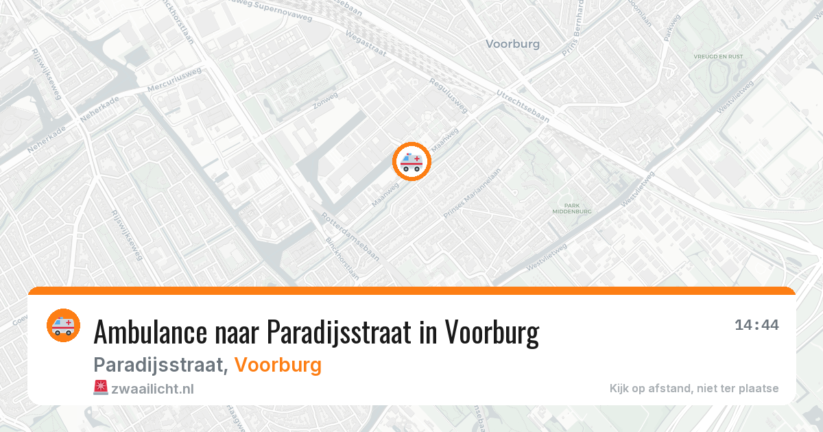 Ambulance naar Paradijsstraat in Voorburg — 14 aug 2026