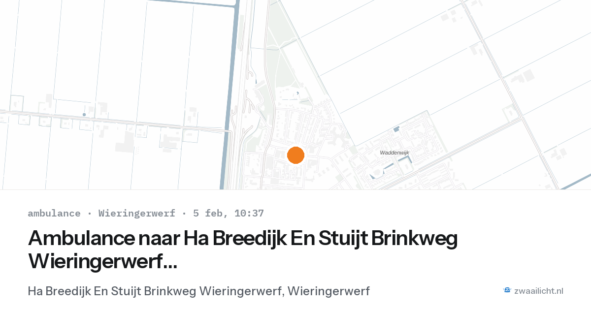 Ambulance naar Ha Breedijk En Stuijt Brinkweg Wieringerwerf in Wieringerwerf — 5 feb 2026