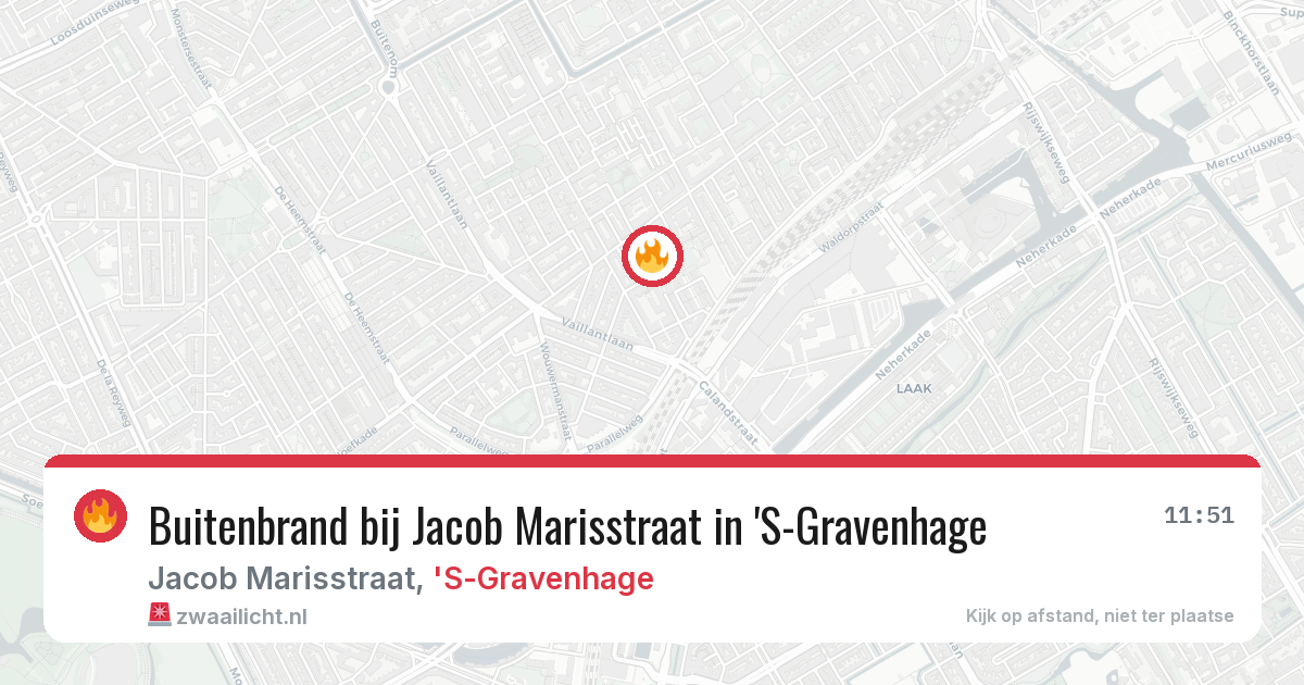 Buitenbrand bij Jacob Marisstraat in 'S-Gravenhage — 6 mei 2026