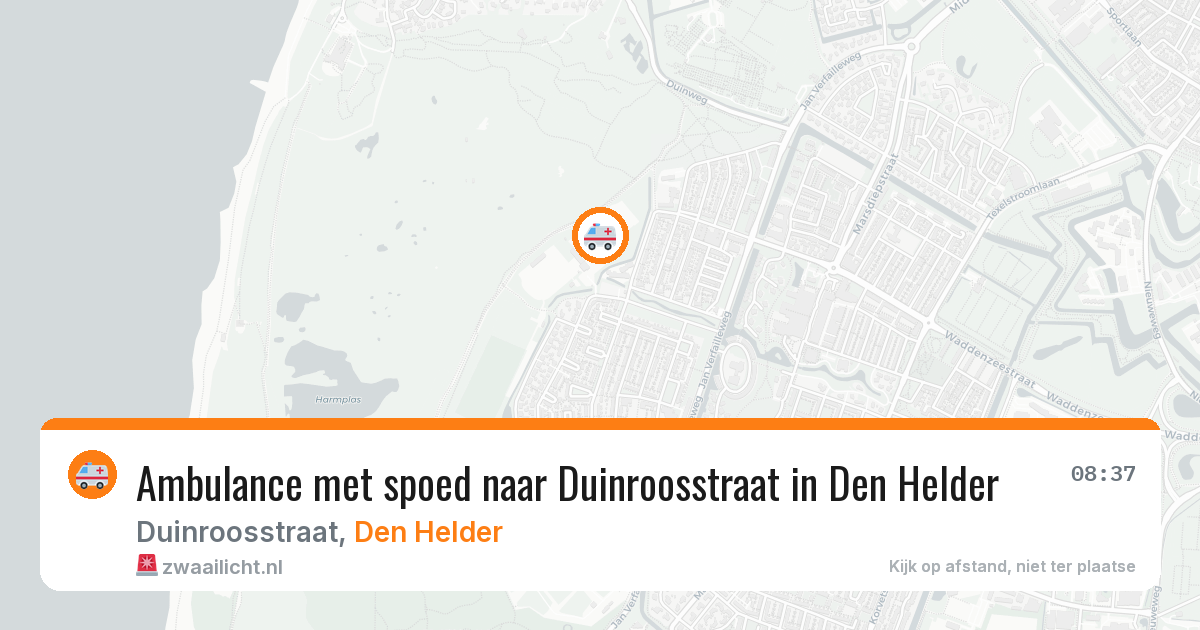 Ambulance met spoed naar Duinroosstraat in Den Helder — 6 aug 2026