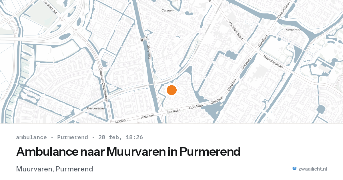 Ambulance naar Muurvaren in Purmerend — 20 feb 2026