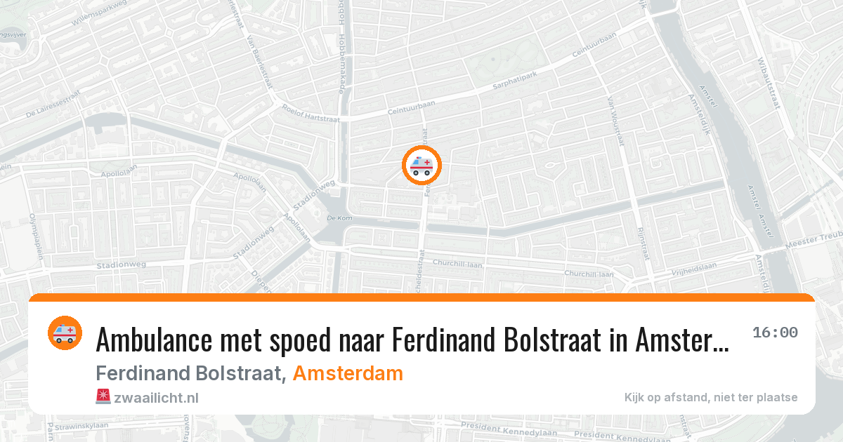 Ambulance met spoed naar Ferdinand Bolstraat in Amsterdam — 31 jul 2026