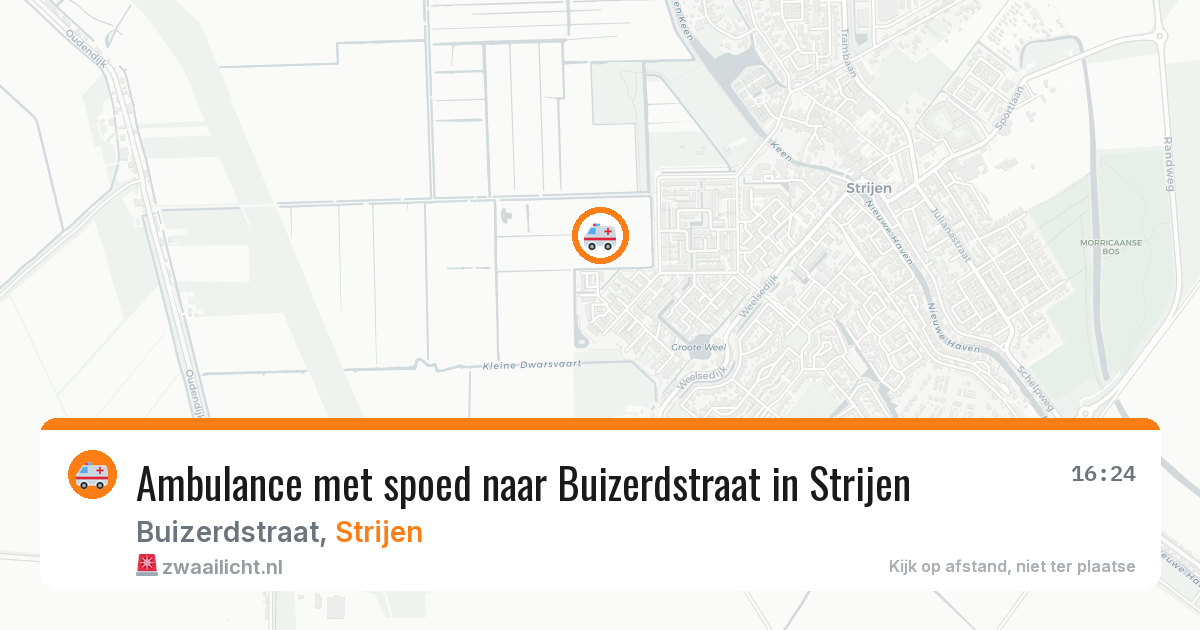 Ambulance met spoed naar Buizerdstraat in Strijen — 16 mei 2026