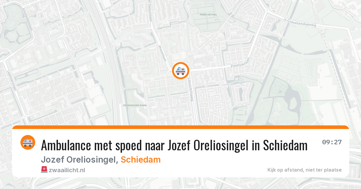 Ambulance met spoed naar Jozef Oreliosingel in Schiedam — 17 mei 2026