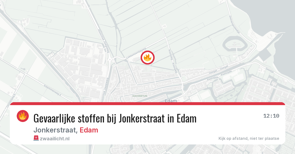 Gevaarlijke stoffen bij Jonkerstraat in Edam — 12 jun 2026