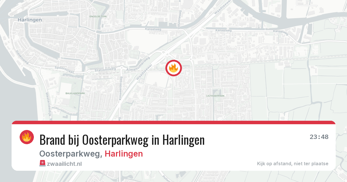 Brand bij Oosterparkweg in Harlingen — 17 apr 2026