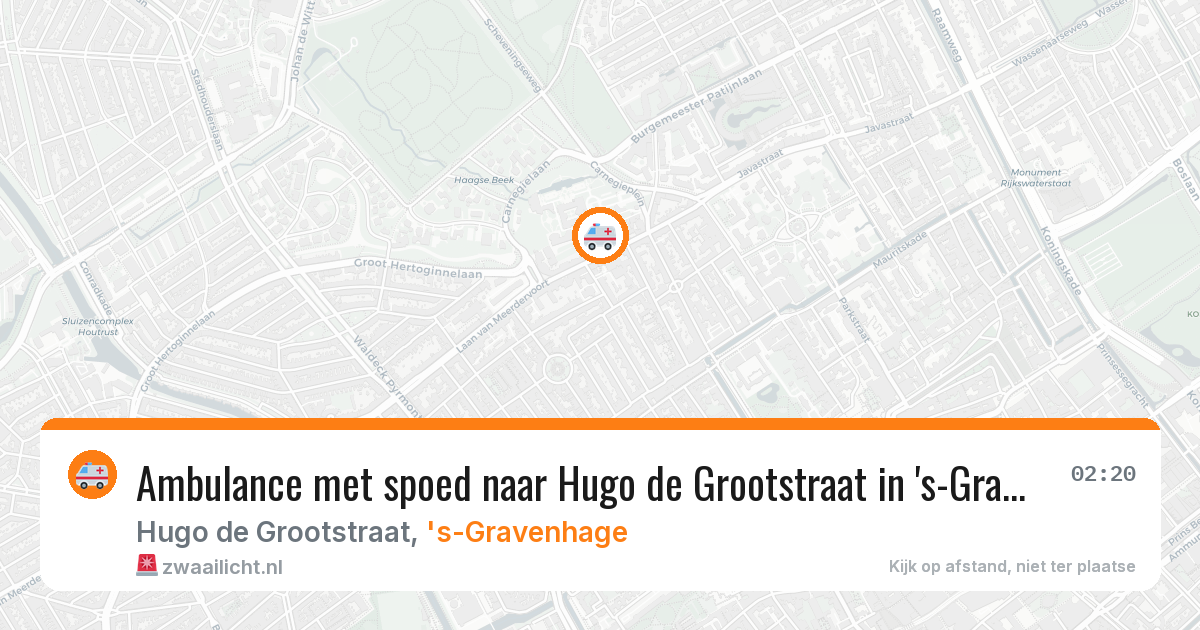 Ambulance met spoed naar Hugo de Grootstraat in 's-Gravenhage — 15 aug 2026