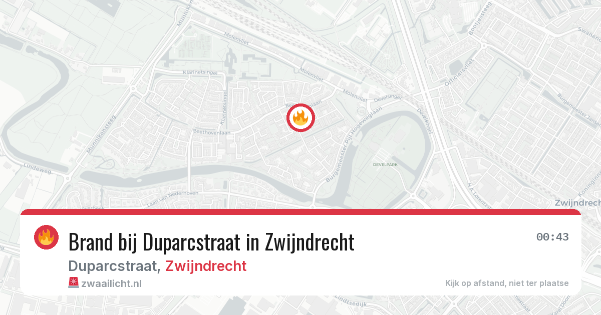 Brand bij Duparcstraat in Zwijndrecht — 30 jul 2026