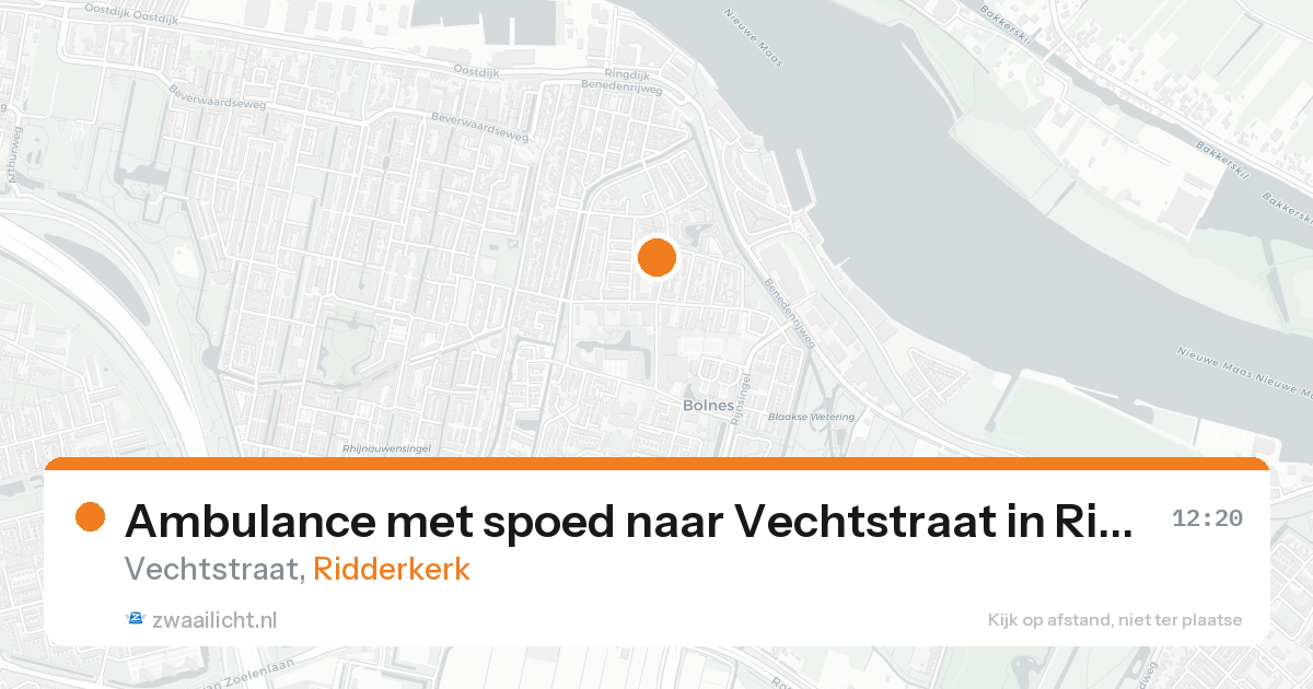 Ambulance met spoed naar Vechtstraat in Ridderkerk — 22 aug 2026
